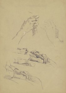 Six Studies of Hands, c.1870-90 by Enoch Wood Perry