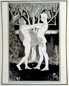 Adam and Eve (Innocence), from the Book Judah Illustrated by Ephraim Moses Lilien (1874-1925). Lilien is Considered as the Father of Zionist Iconography, Created in the Jugendstil (German Art Nouveau) Style. He Illustrated 