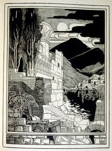The Ruins of Sodom, from the Book Judah Illustrated by Ephraim Moses Lilien by Ephraim Moses Lilien