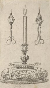 Design for a Candlestick with Candle Wick Trimmers by Erasmus Hornick