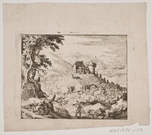 Mountainous Landscape with a Castle and a Wanderer by Erasmus Sigismund Resch