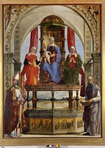 Virgin Enthroned with Child, Saints Anne, Elizabeth, Augustine and Blessed Pietro degli Onesti