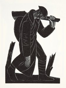 Westward Hoe! (after a drawing by David James) by Eric Gill