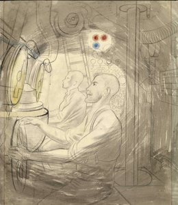 The Dive Control Room of a Submarine by Eric Ravilious