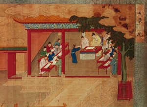 A Group of Scribes Copying the Tao Te King and Presenting it to the Emperor