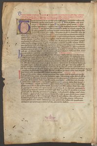 Full page: text and initial T