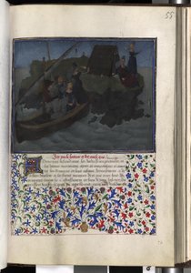 Text with Painted Initial and Framed Miniature