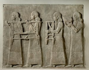 Servants Carrying Hunting Implements