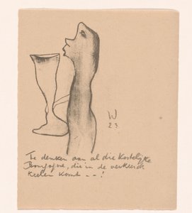 Figure with Large Wine Glass (Idealists II and Further Notes) by Erich Wichmann