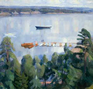 View from Lysaker towards Bygdoy by Erik Theodor Werenskiold