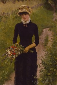 Walking young woman