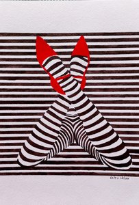 Striped Legs Red Heels by Erik Van Velzen