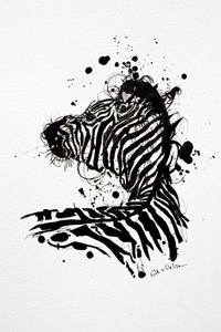 Wild Zebra Ink Splash by Erik Van Velzen