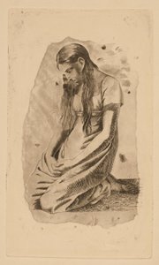 Kneeling Young Girl by Erling Eckersberg