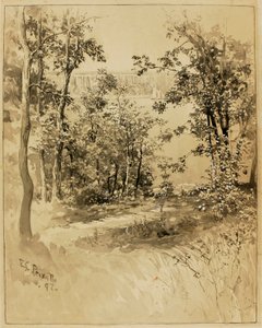 New York, Site of Fort Washington, Looking at Fort Lee by Ernest C. Peixotto