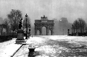 The Tuileries under Snow and the Carrousel Arch, Paris by Ernest Flammarion