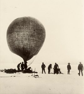 A View of the Cow-Gut Balloon Being Inflated with Hydrogen on the Ice. From Album by Sir Ernest Henry Shackleton Entitled National Antarctic Expedition (1901-1903)