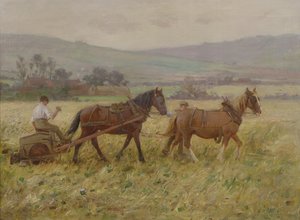 The Harvesting Team by Ernest Higgins Rigg