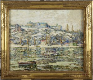 Harlem River in Snow by Ernest Lawson