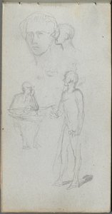 Sketchbook, Page 12: Multiple Figures by Jean Louis Ernest Meissonier
