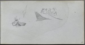 Sketchbook, page 25: Studies of Figures in Boats by Ernest Meissonier
