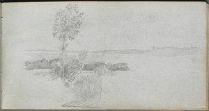 Sketchbook, page 28: Landscape Study by Ernest Meissonier