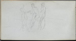 Sketchbook, Page 42: Three Figures by Jean Louis Ernest Meissonier