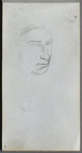 Sketchbook, page 61: Face, 3/4 View Profile by Ernest Meissonier