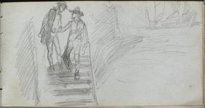 Sketchbook, page 64: Figures on a Stairway by Ernest Meissonier