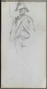 Sketchbook, page 67: Study of a Soldier by Ernest Meissonier