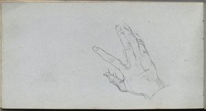 Sketchbook, Page 68: Study of a Hand by Jean Louis Ernest Meissonier