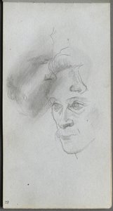 Sketchbook, page 81: Study of Faces by Ernest Meissonier
