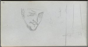 Sketchbook, page 83: Study of a Face, Legs by Jean Louis Ernest Meissonier