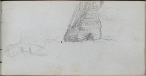 Sketchbook, page 84: Figure Study, Study of a Ship by Jean Louis Ernest Meissonier