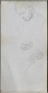 Sketchbook, Page 96: Study of a Face, Ears