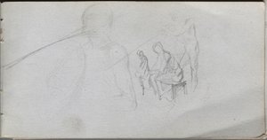Sketchbook, page 98: Study of Figures by Ernest Meissonier