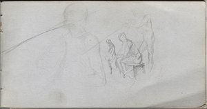 Sketchbook, page 98: Study of Figures by Jean Louis Ernest Meissonier