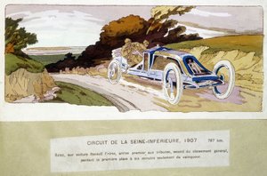 Circuit de la Seine-Inférieure, Szisz by car Renault Frères, came first in the stands, second in the general classification, losing 1st place only six minutes from the winner by Ernest Montaut