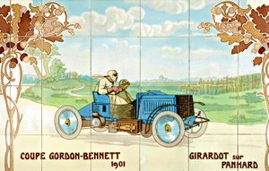 Girardot Driving a Panhard Car in the Gordon Bennet Cup of 1901 by Ernest Montaut