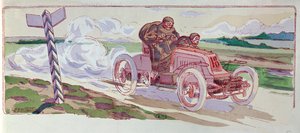 Henri Fournier in His Mors Competing in the Paris-Berlin Rally in 1901 by Ernest Montaut