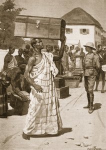 Carriers starting from Cape Coast Castle for Kumassi, illustration from 