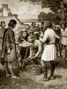 Paying rent in Saxon times, illustration from 