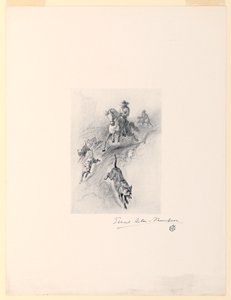 Tannery, with His Dogs, Came Galloping Up the Canyon by Ernest Thompson Seton