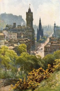 Princes Street from Calton Hill by Ernest William Haslehust