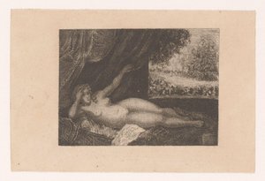 Reclining Nude Woman on a Resting Bed by Ernst Buschmann