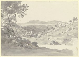 View of Olevano with the Volscian Mountains by Ernst Fries