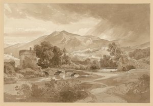 View of Tivoli, with the Anio in the foreground, the Ponte Lucano and the Tomb of the Plautii by Ernst Fries