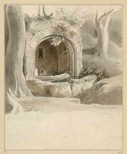 Fountain niche on Monte Mario near Aqua Acetosa by Ernst Fries