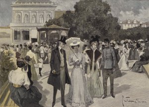 In Front of the Music Pavilion in Franzensbad by Ernst Heilemann