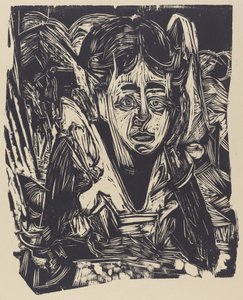 Girl Dreaming, 1918 by Ernst Ludwig Kirchner